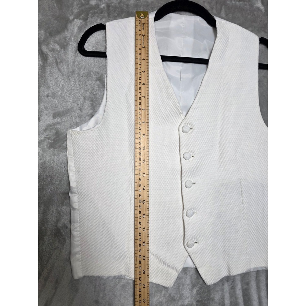Giorgio Marcello Mens White Textured Pique Formal Vest Waistcoat Size Medium - Picture 5 of 7